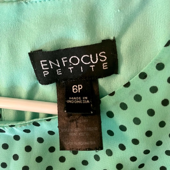 EnFocus Mint Green Polka Dot Dress Size 6P - Picture 5 of 6